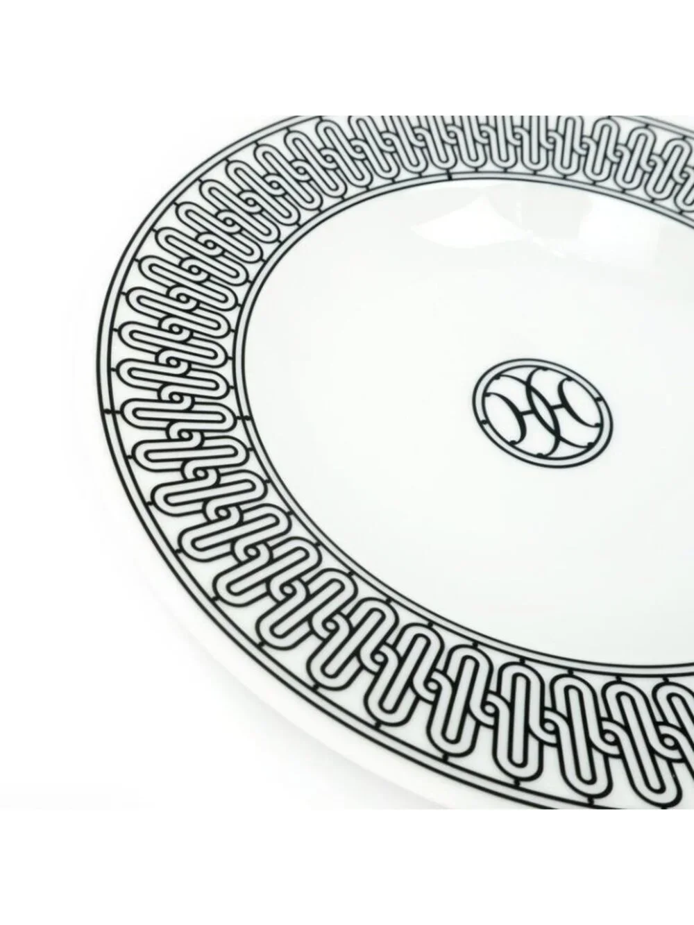 Hermes Soap Plate H DECO White Black Dish Pottery Ash